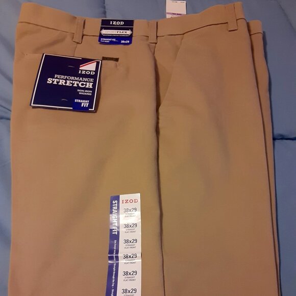 IZOD Men’s Performance Stretch Pants (Straight Fit - Flat Front)